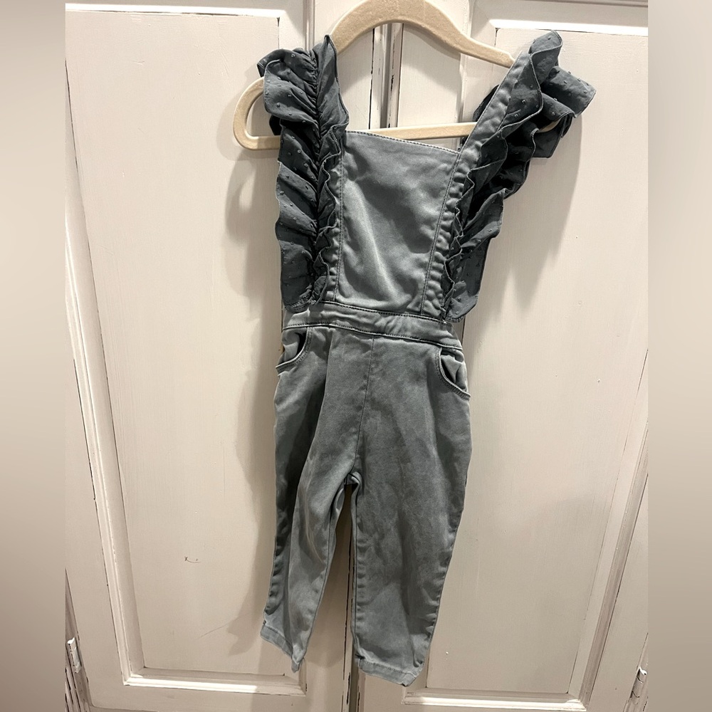 Zara ruffle overalls